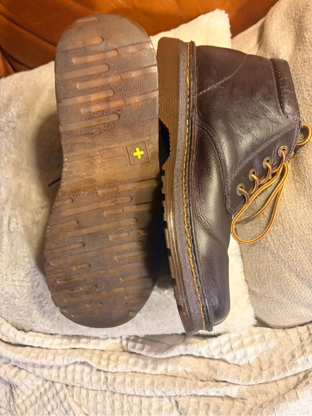 Dr. Martens Men's Dark Brown Leather Chukka Boots with Tan Laces